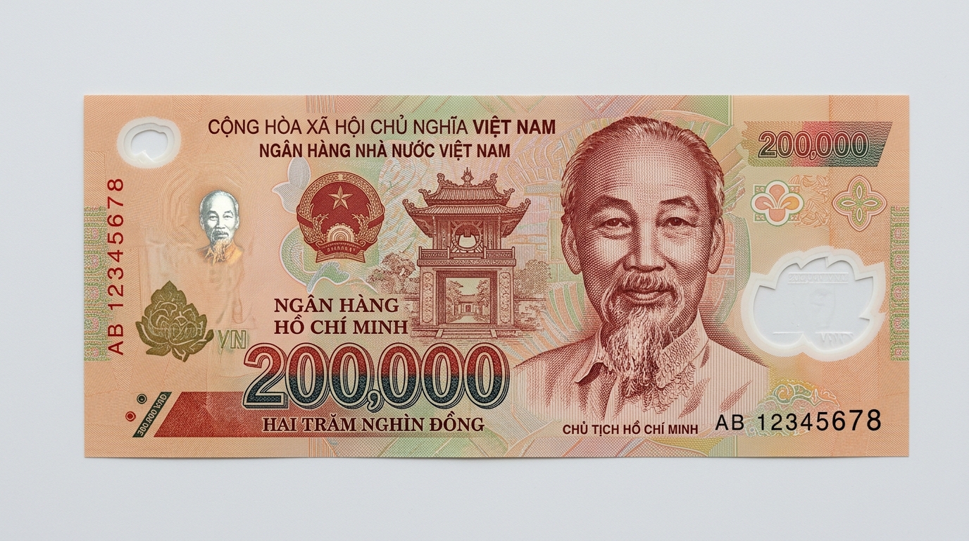 200,000 VND Front-Side Polymer Banknote Photo