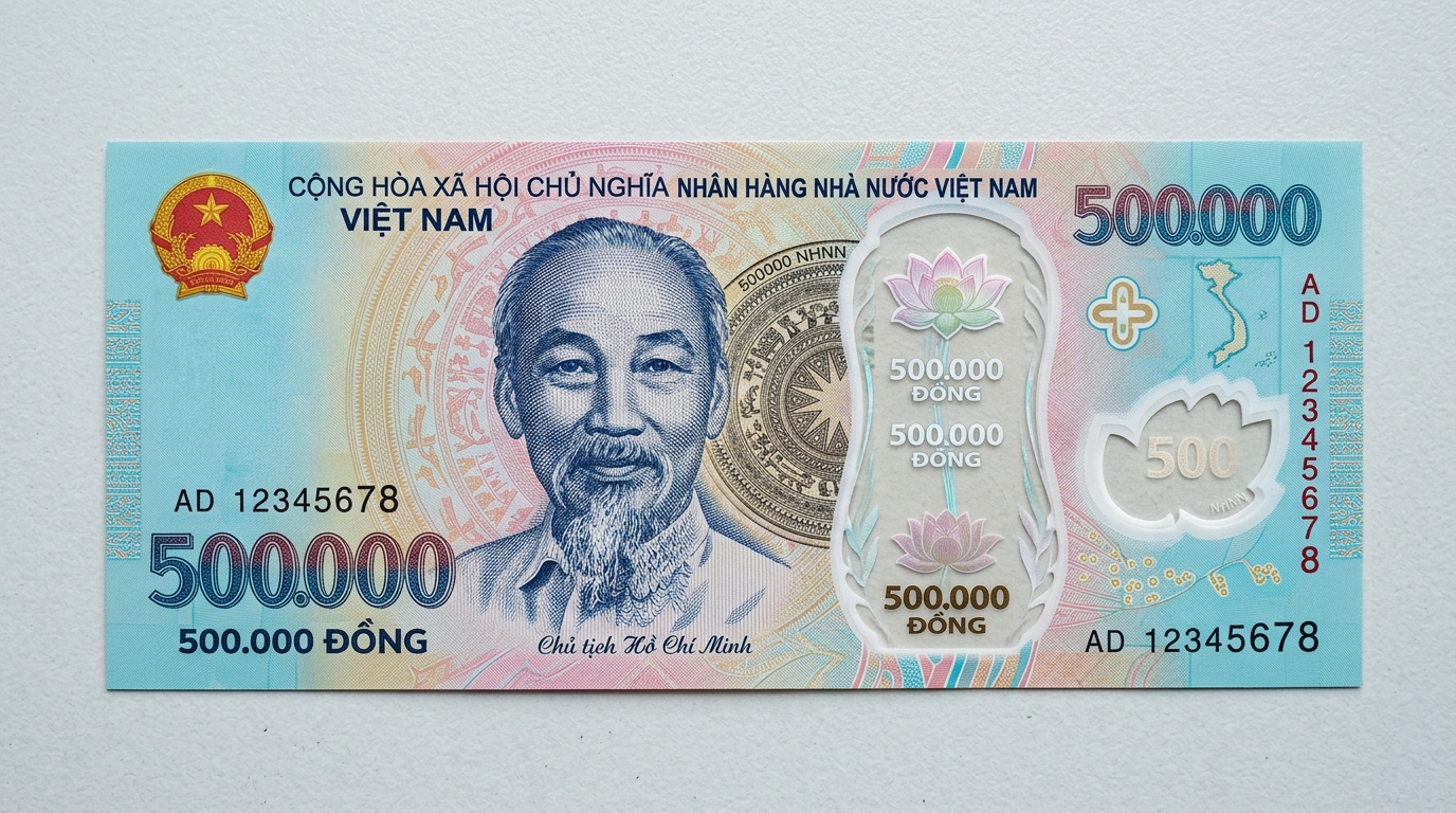 500,000 VND Front-Side Polymer Banknote Photo